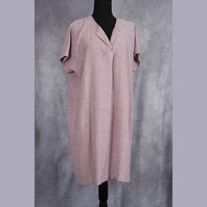 J. Jill Relaxed Fit Red Woven Linen Dress